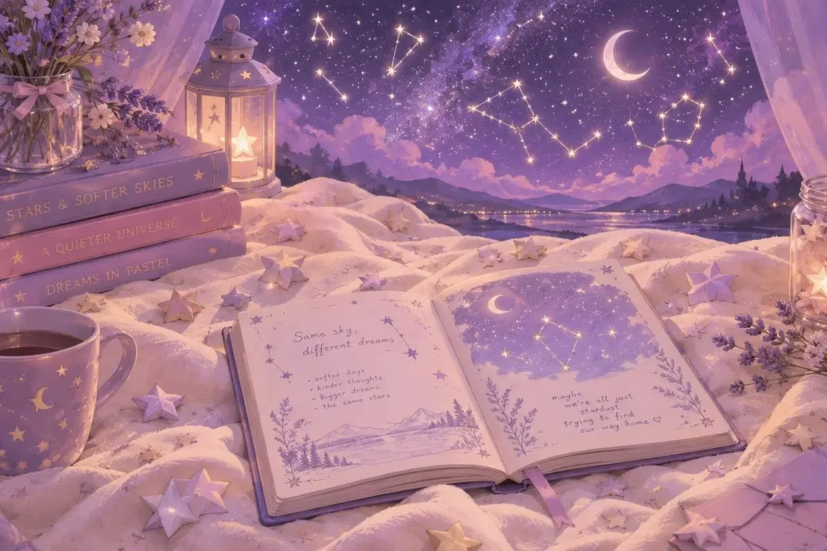 星夜手账专题主视觉，写给夜空的一百封信