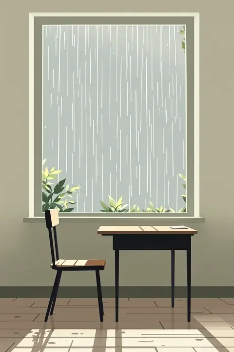 雨季的课桌 学院青春影片竖版海报